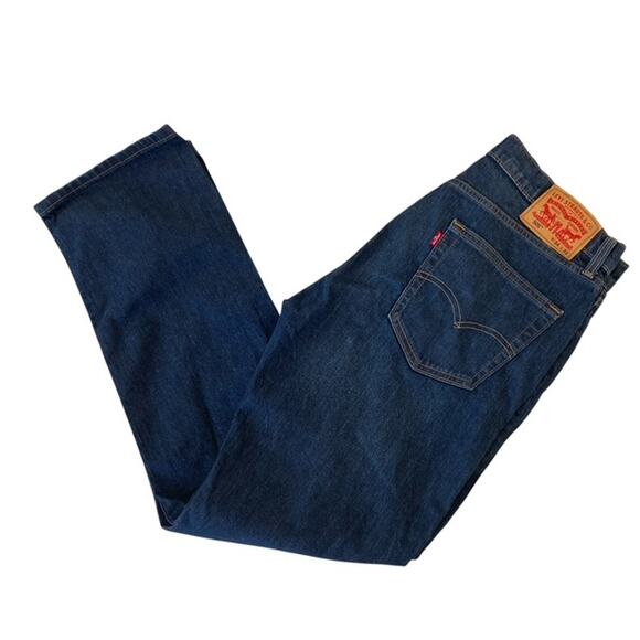 Levis 505 Regular Straight Fit Dark Wash Jeans - 34x32 - Picture 1 of 6